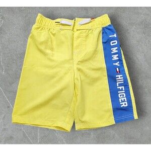 Tommy Hilfiger Boys Swim Beach Bathing Trunks Shorts Mesh Lined Yellow Size M